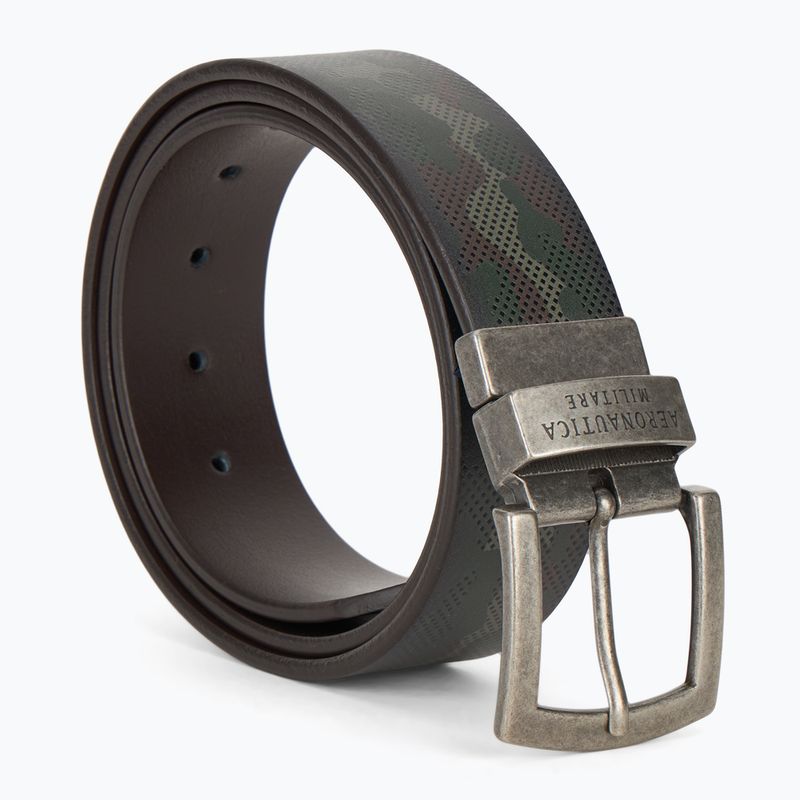 Pánský opasek Aeronautica Militare 251CP264PL276 camou military olive / testa di moro
