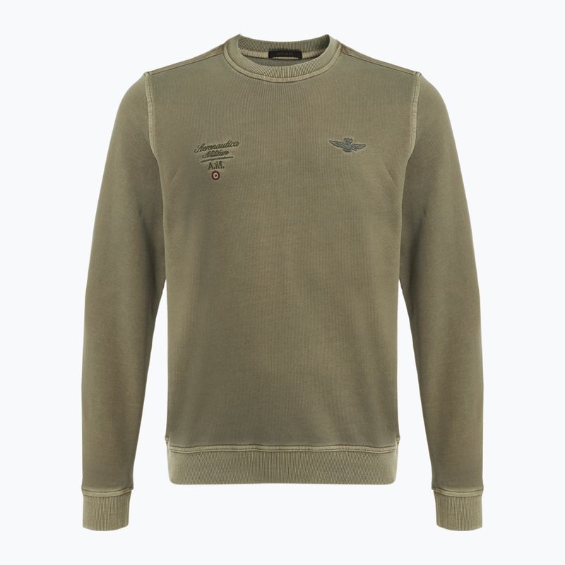 Pánská mikina Aeronautica Militare Girocollo military olive washed