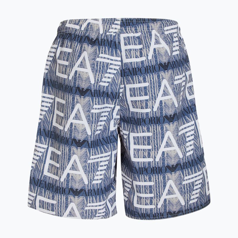 Pánské plavecké šortky EA7 Emporio Armani Water Reactive Monogram Boxer marlin monogram 2