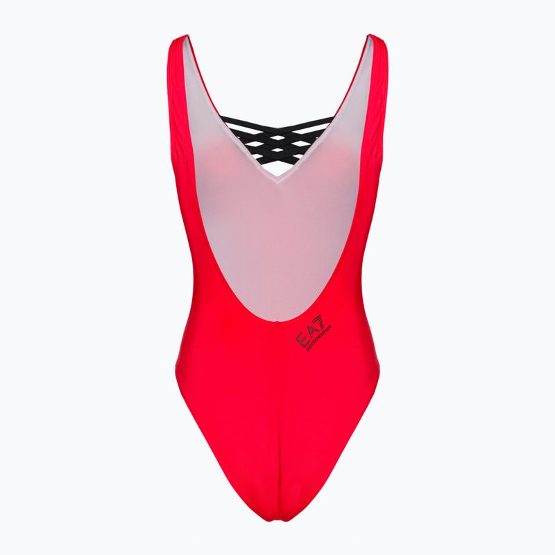Dámské jednodílné plavky EA7 Emporio Armani Water Sports BW Tape rosso 2
