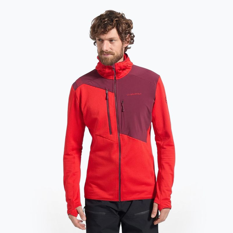 Pánská termoregulační mikina La Sportiva Lucendro Thermal Hoody mountain red/redwood