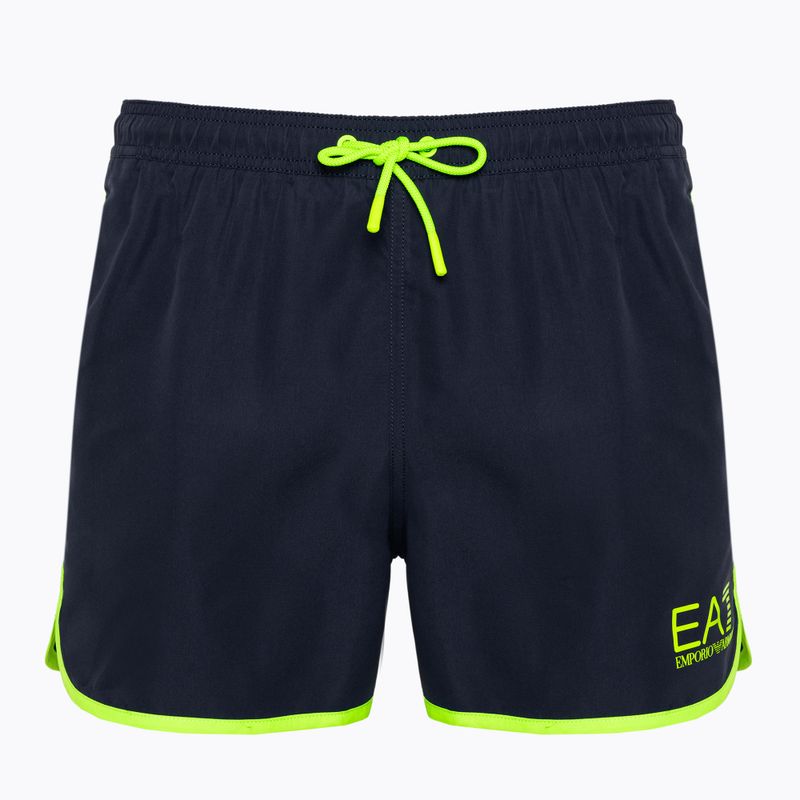 Pánské plavecké šortky EA7 Emporio Armani Water Sports Core Piping blu navy/fluo lime