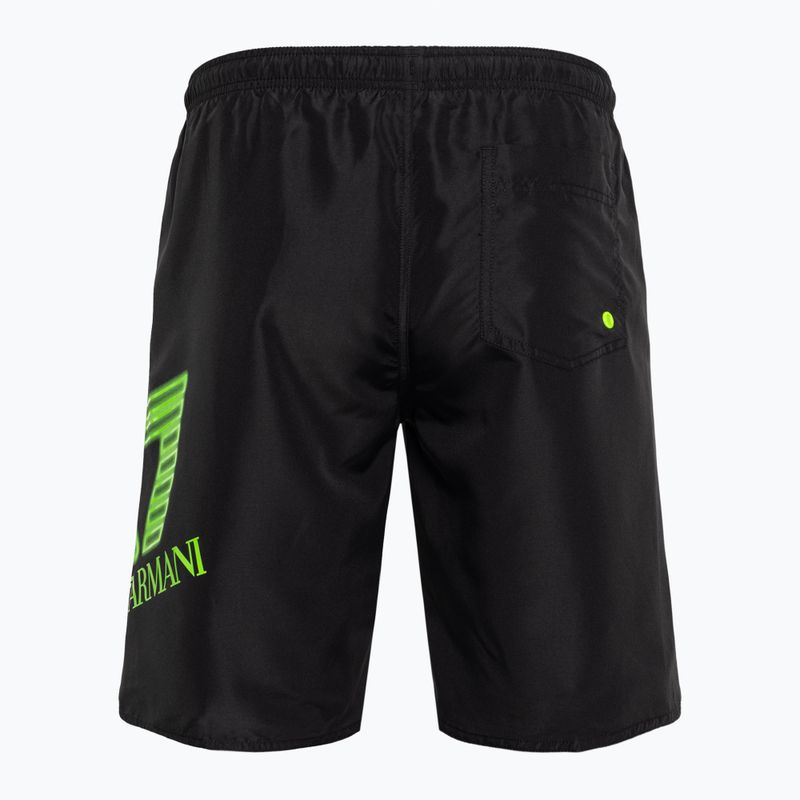 Pánské plavecké šortky EA7 Emporio Armani Water Sport Logo Bermudy nero/fluo lime 2