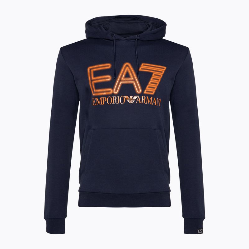 Pánská mikina EA7 Emporio Armani Train Logo Series Oversize Logo Hoodie Coft navy blue 5