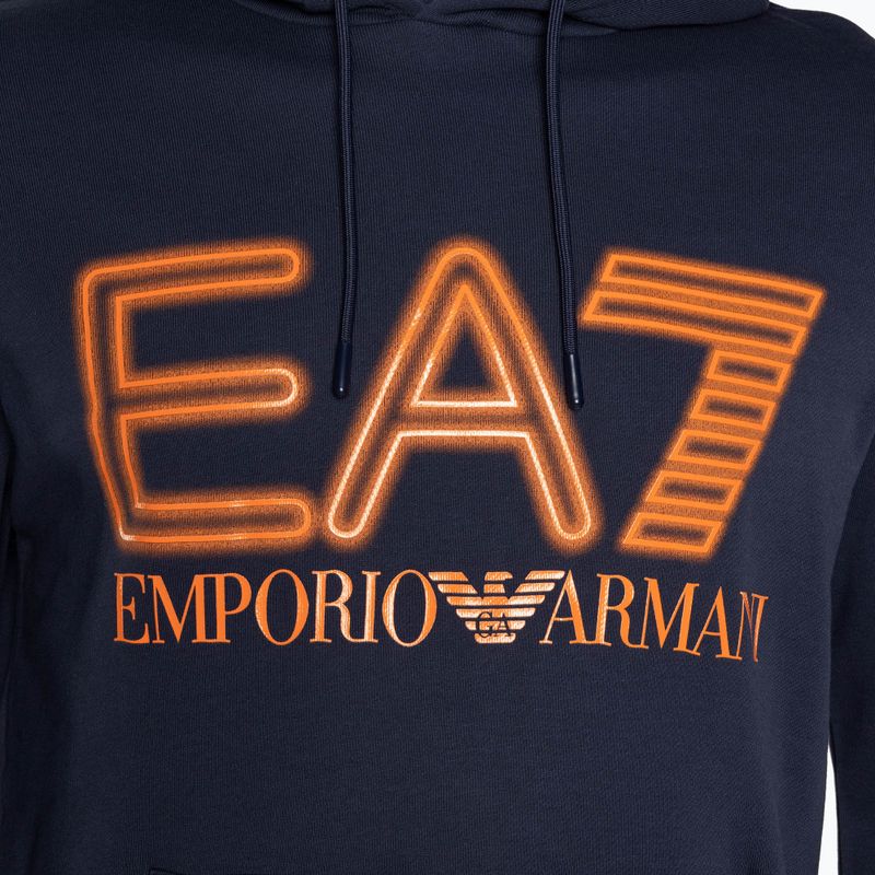 Pánská mikina EA7 Emporio Armani Train Logo Series Oversize Logo Hoodie Coft navy blue 7