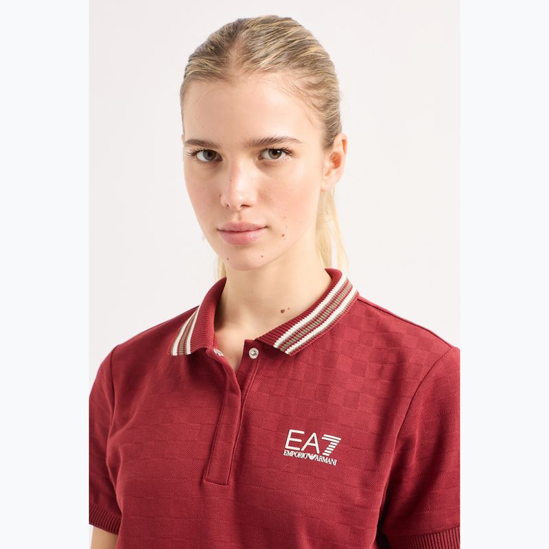 Dámské tričko EA7 Emporio Armani Golf Pro Polo Damier syrah 4