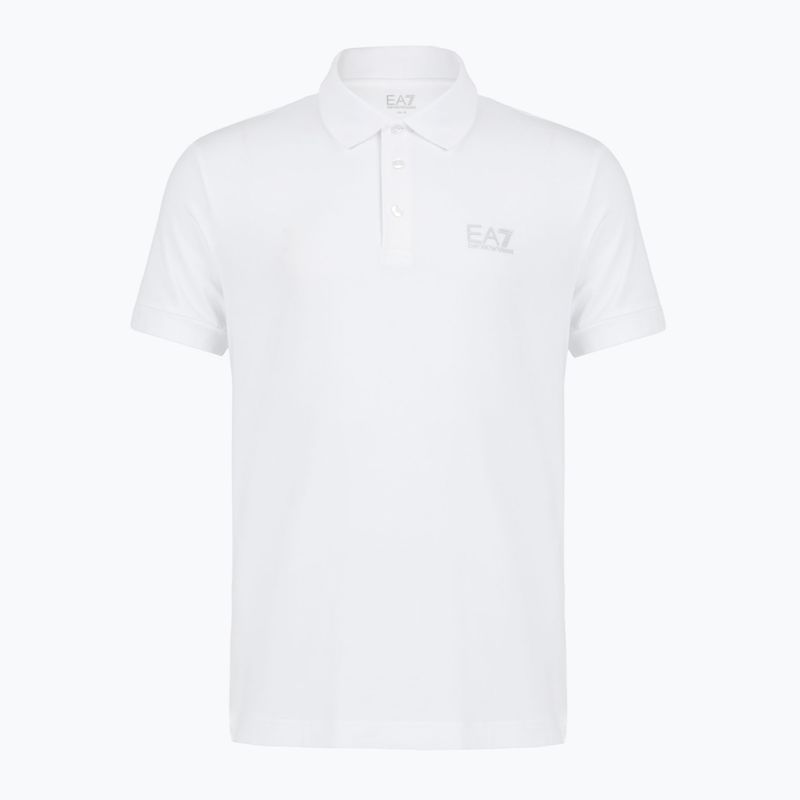 Pánské polo tričko EA7 Emporio Armani Core Identity white/silver logo