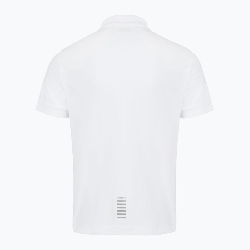 Pánské polo tričko EA7 Emporio Armani Core Identity white/silver logo 2