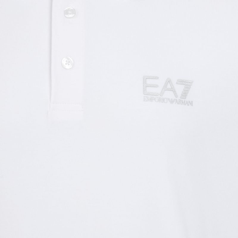 Pánské polo tričko EA7 Emporio Armani Core Identity white/silver logo 3