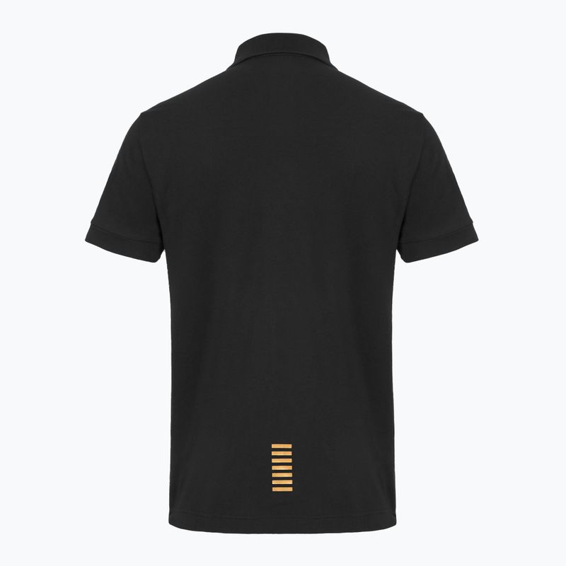 Pánské polo tričko EA7 Emporio Armani Core Identity black/gold logo 2
