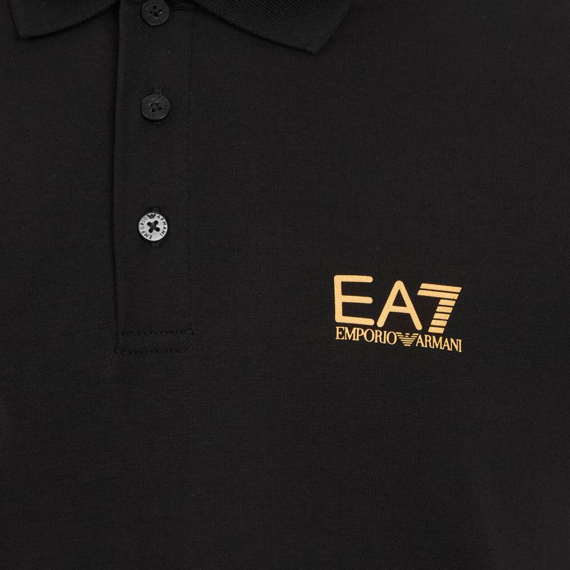 Pánské polo tričko EA7 Emporio Armani Core Identity black/gold logo 3