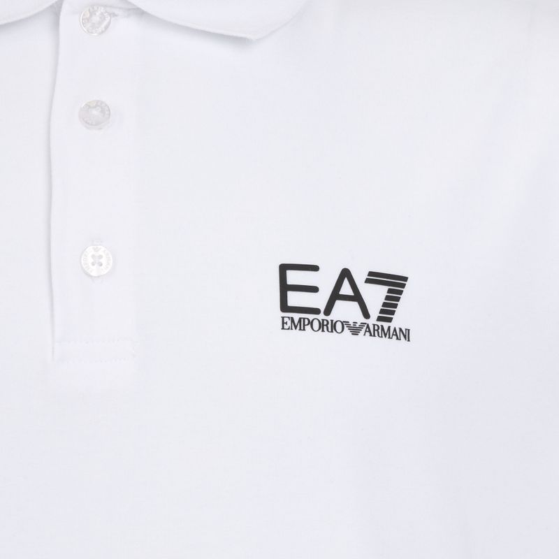 Pánské polo tričko EA7 Emporio Armani Core Identity white/silver logo 3