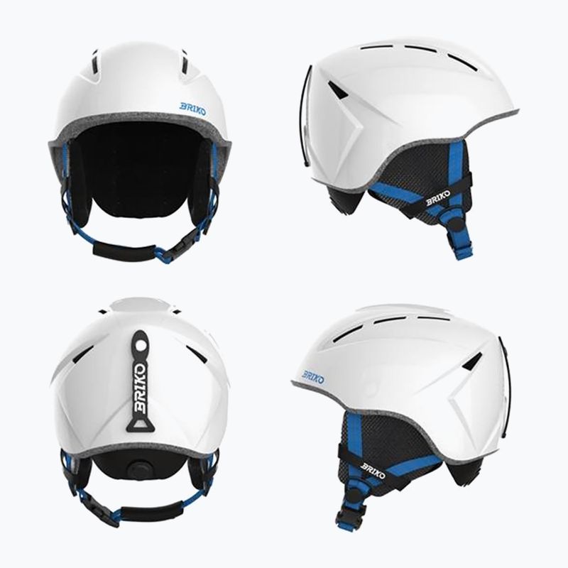 Dětská lyžařská přilba Briko Makalu Jr shiny white/lochmara blue
