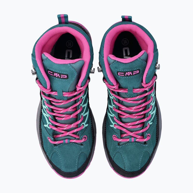 Juniorské trekové boty CMP Rigel Mid lake / pink fluo 11