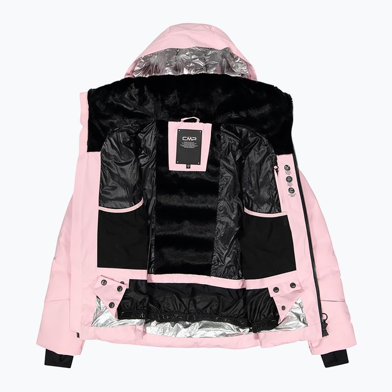 Dámská péřová bunda CMP Fix Hood růžová 32W0266 8