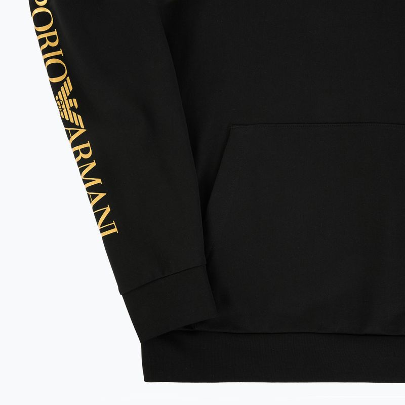 Pánská mikina Emporio Armani EA7 Train Logo Series Extended Logo Hoodie black / gold 3