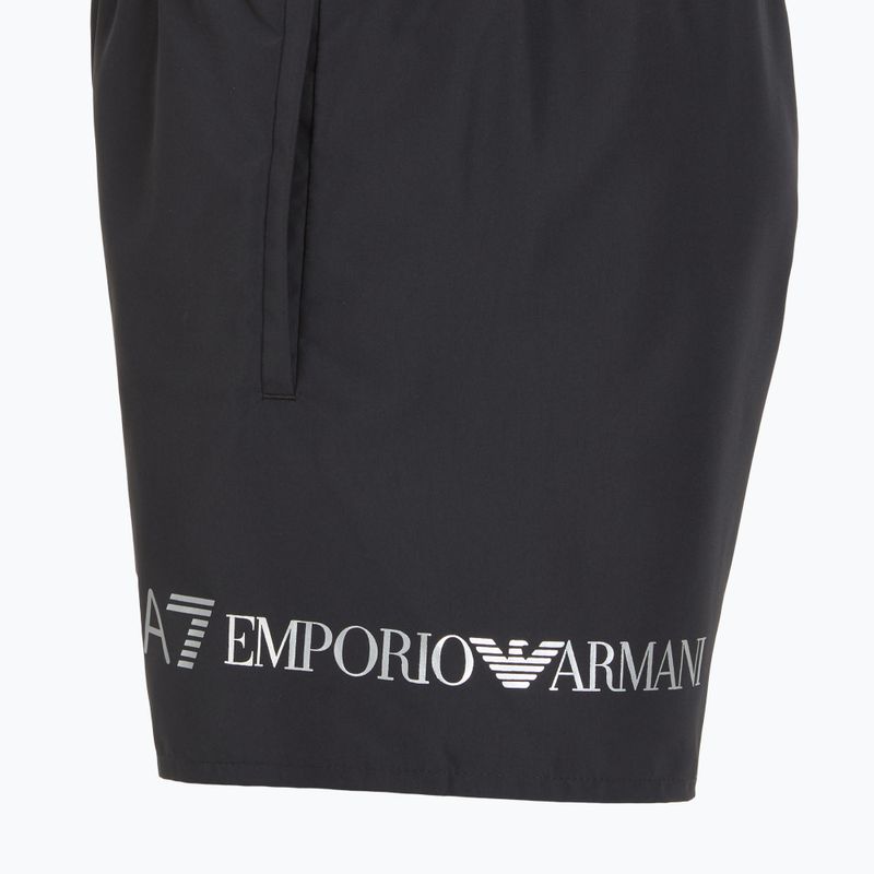 Pánské plavecké šortky EA7 Emporio Armani Extended Logo Boxer black/silver 3