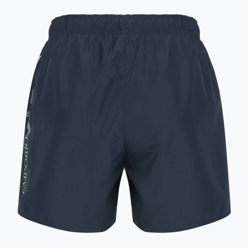 Pánské plavecké šortky EA7 Emporio Armani Swim Trunks With Oversized Logo armani blue / silver 2