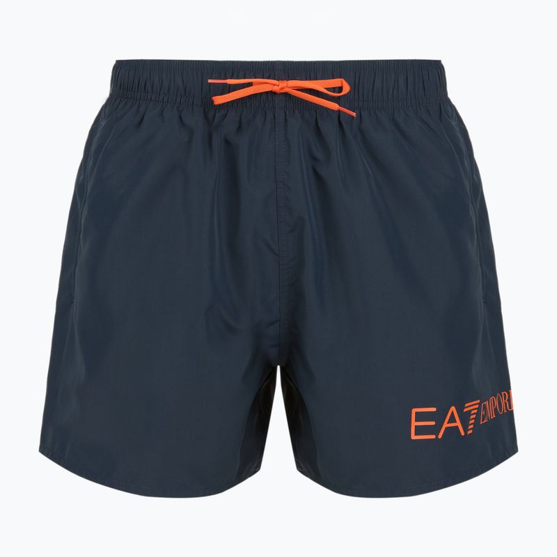 Pánské plavecké šortky EA7 Emporio Armani Extended Logo Boxer armani blue/tangerine tango