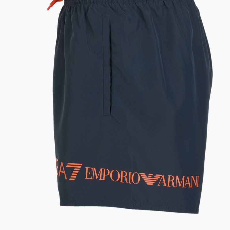 Pánské plavecké šortky EA7 Emporio Armani Extended Logo Boxer armani blue/tangerine tango 3