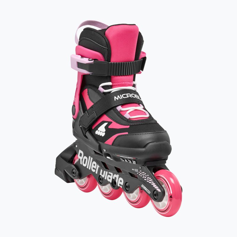 Dětské kolečkové brusle s chrániči Rollerblade Microblade Combo Jr black/pink 2