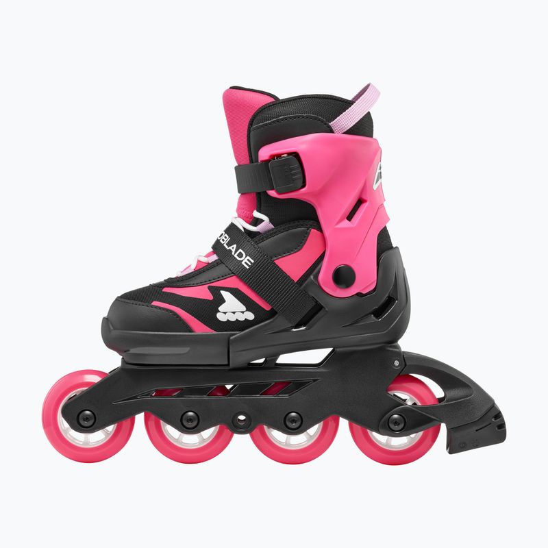 Dětské kolečkové brusle s chrániči Rollerblade Microblade Combo Jr black/pink 3