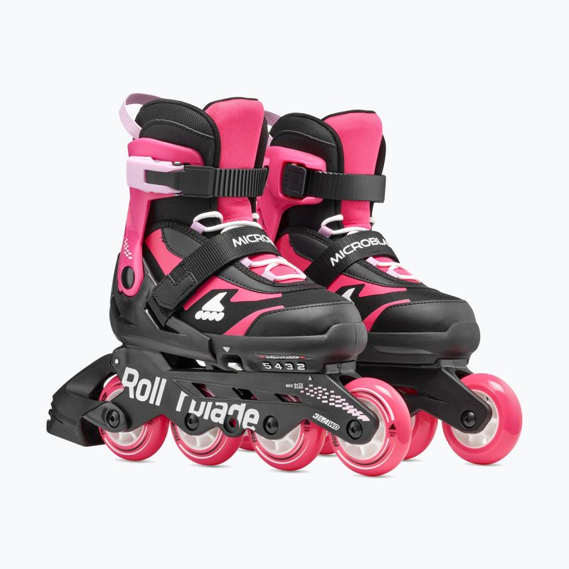 Dětské kolečkové brusle s chrániči Rollerblade Microblade Combo Jr black/pink 6