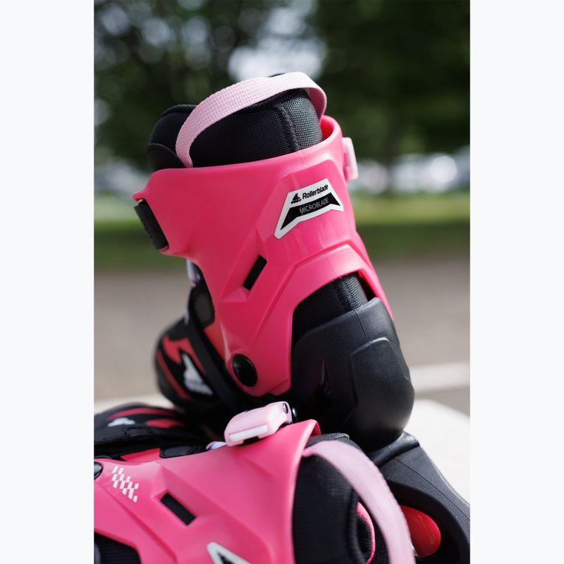 Dětské kolečkové brusle s chrániči Rollerblade Microblade Combo Jr black/pink 9