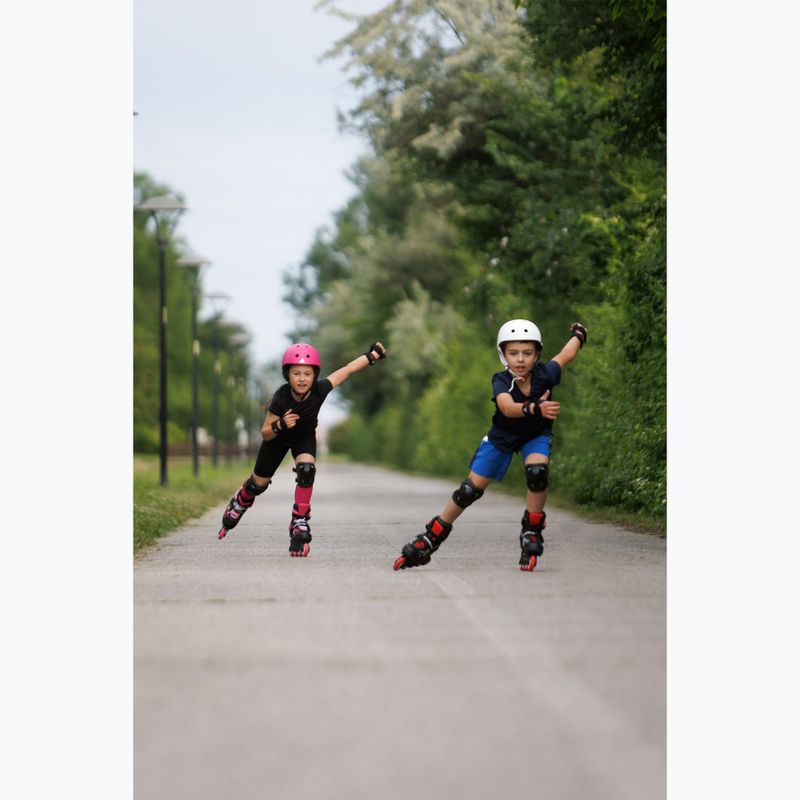 Dětské kolečkové brusle s chrániči Rollerblade Microblade Combo Jr black/pink 13