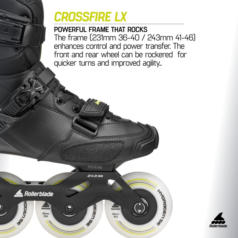 Pánské kolečkové brusle Rollerblade Crossfire LX black/lime 9