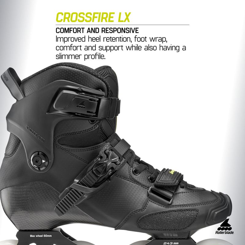 Pánské kolečkové brusle Rollerblade Crossfire LX black/lime 10