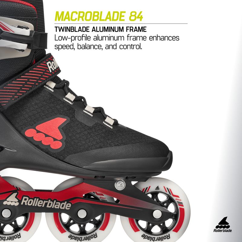 Pánské kolečkové brusle Rollerblade Macroblade 84 black/sand/red 9