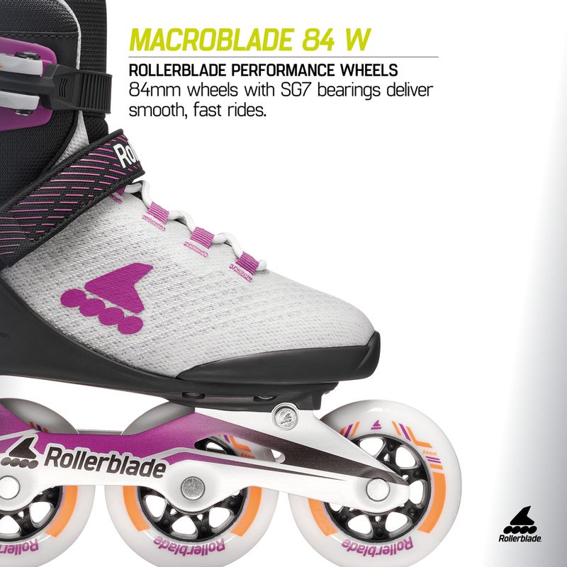 Dámské kolečkové brusle Rollerblade Macroblade 84 W light grey/violet/orange 9