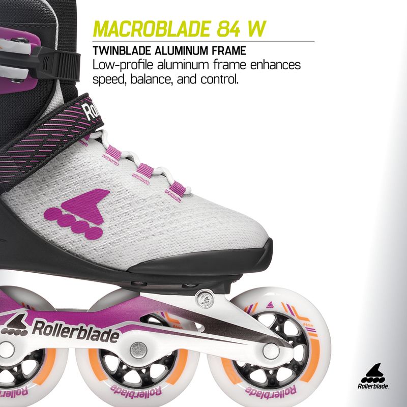 Dámské kolečkové brusle Rollerblade Macroblade 84 W light grey/violet/orange 10
