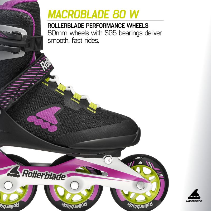 Dámské kolečkové brusle Rollerblade Macroblade 80 W black/dark fuchsia 8