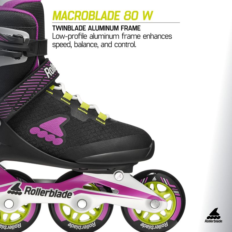 Dámské kolečkové brusle Rollerblade Macroblade 80 W black/dark fuchsia 9