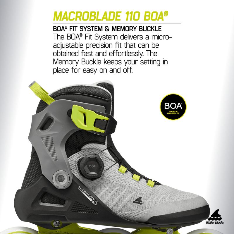 Pánské kolečkové brusle Rollerblade Macroblade 110 Boa black/grey/lime 10
