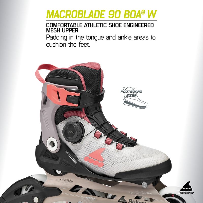Dámské kolečkové brusle Rollerblade Macroblade 90 Boa W grey/amethyst rose 8