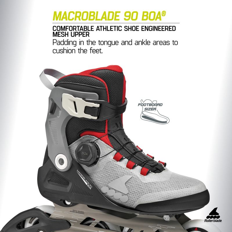 Pánské kolečkové brusle Rollerblade Macroblade 90 Boa black/grey/red 8