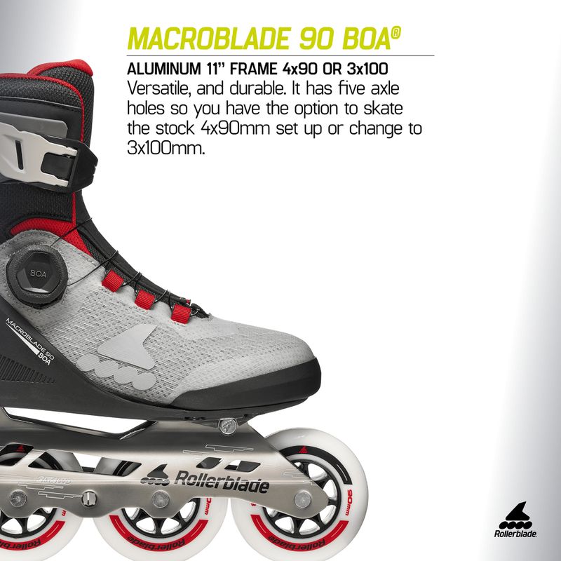 Pánské kolečkové brusle Rollerblade Macroblade 90 Boa black/grey/red 9