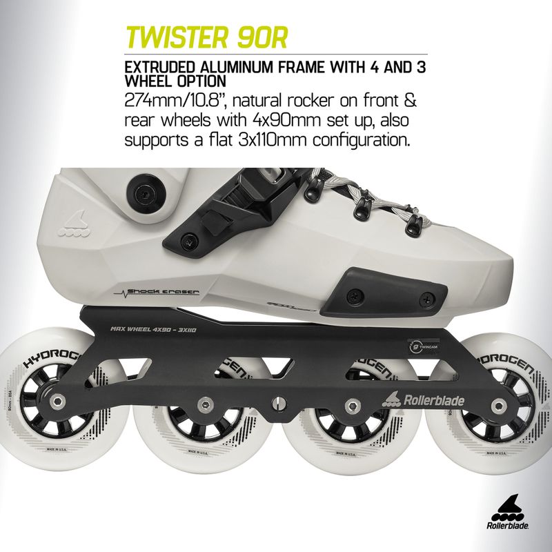 Kolečkové brusle Rollerblade Twister 90R white smoke/black 9