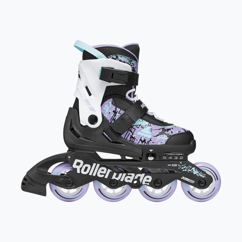 Dětské kolečkové brusle Rollerblade Microblade SL Jr black/lavender/light blue 2