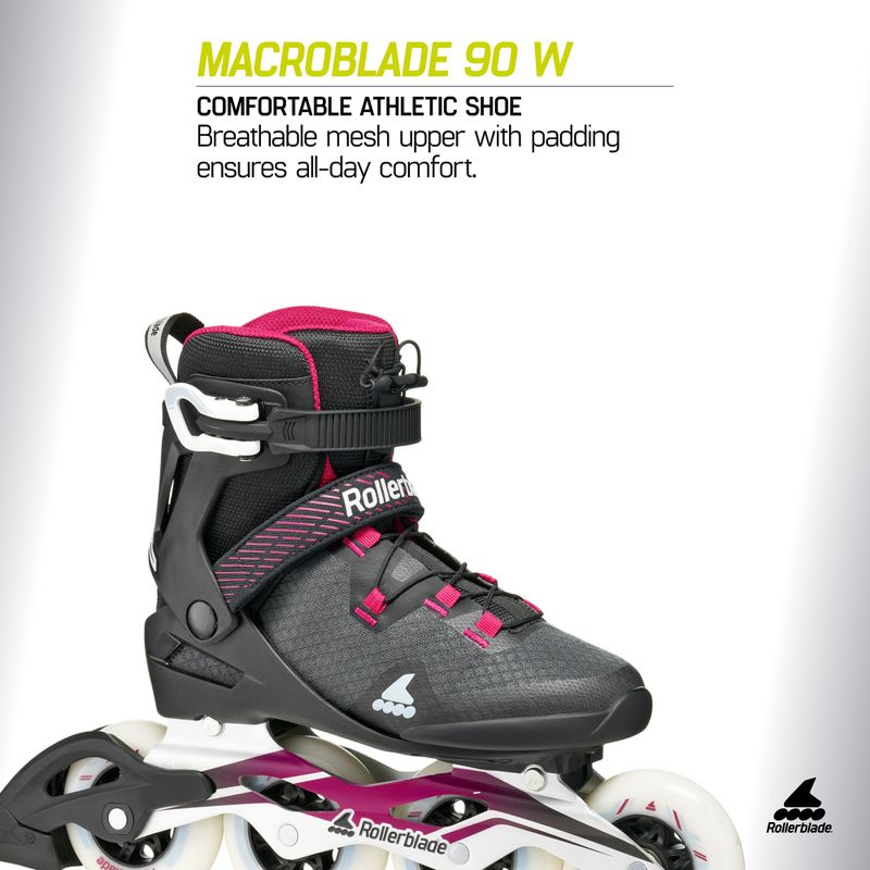 Dámské kolečkové brusle Rollerblade Macroblade 90 W black/burgundy/ocean green 8
