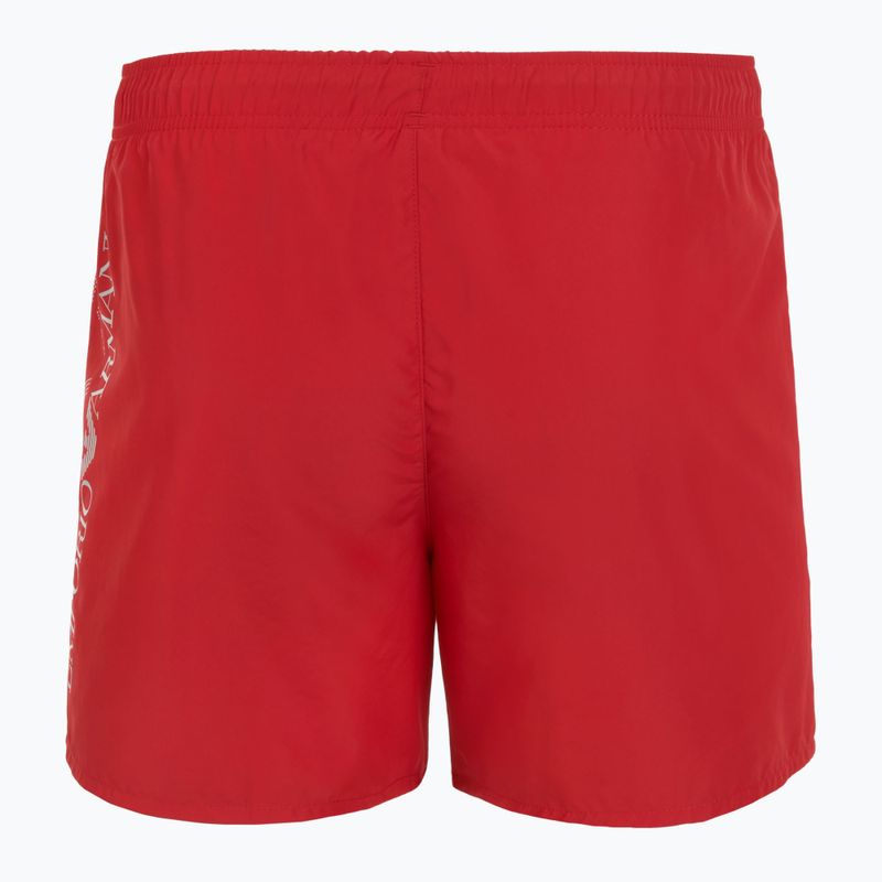 Pánské plavecké šortky EA7 Emporio Armani Swim Trunks With Oversized Logo equestrian red / silver 2