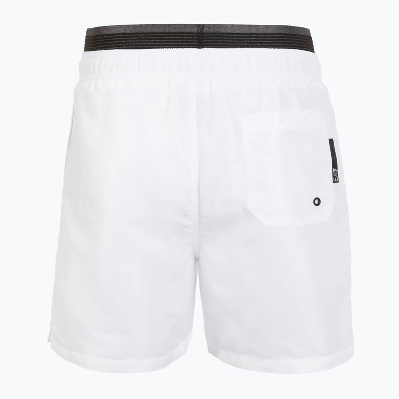 Pánské plavecké šortky EA7 Emporio Armani Logo Tape Boxer White 2