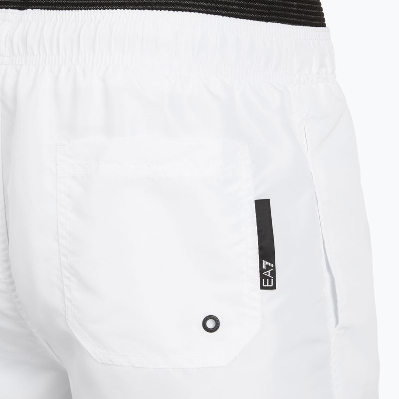 Pánské plavecké šortky EA7 Emporio Armani Logo Tape Boxer White 4
