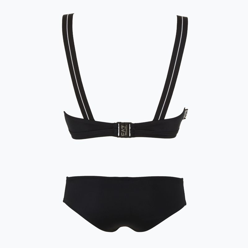 Dámské dvoudílné plavky EA7 Emporio Armani Logo Tape Bikini Top black 2