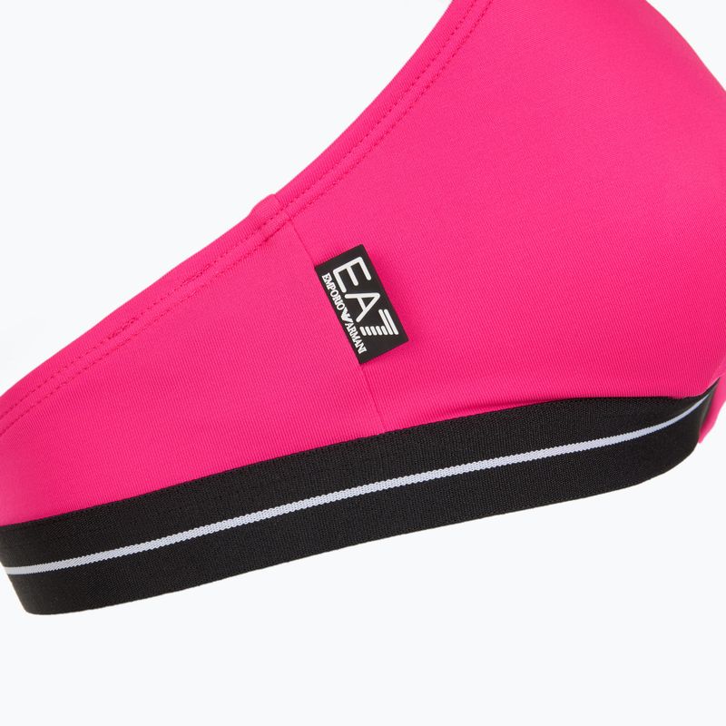Dámské dvoudílné plavky EA7 Emporio Armani Logo Tape Bikini Triangle neon pink 5