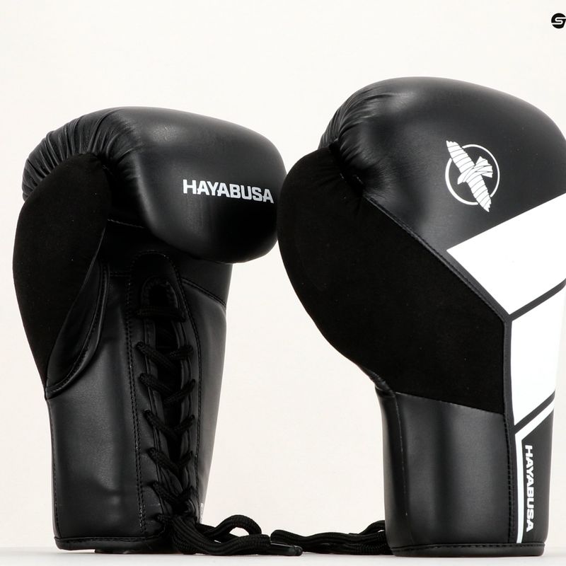 Hayabusa S4 Lace Up boxerské rukavice bílé S4LACBG-BK 12