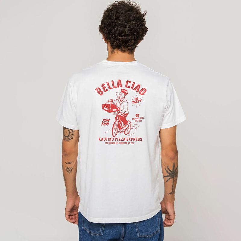Pánské tričko Kaotiko Washed Bella Ciao white 4